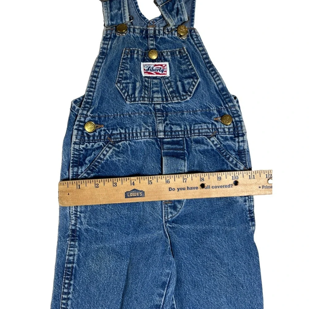Liberty Baby Toddler Bib Overalls 3T Blue Jean Denim Kids Made In USA VTG EUC
